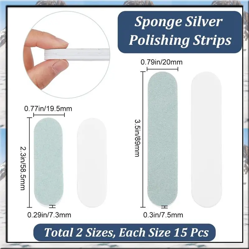 

AA46 30Pcs Silver Polishing Stick Rectangle Double-Sided Sanding Buffing Bars 0.76X2.3Inch/0.78X3.5Inch For Jewelry Supplies