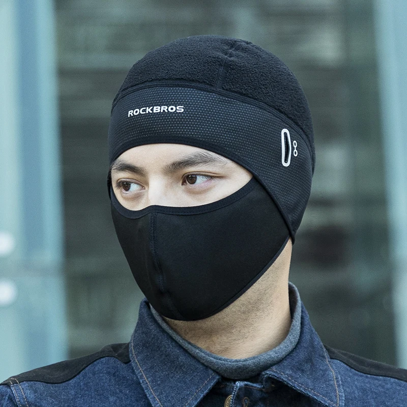 ROCKBROS Winter Caps Bike Balaclava Bicycle Motorcycle Cap Glasses Hole Bandana Sports Running Headband Windproof Keep Warm Mask