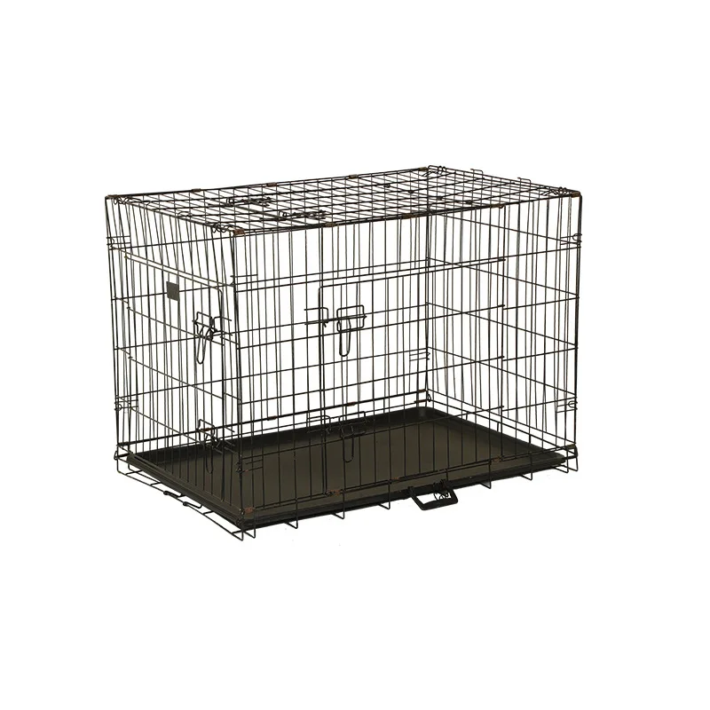 Multi-door wire dog cage with tray Small and medium-sized dog collapsible pet cage Indoor rectangular teddy dog cage