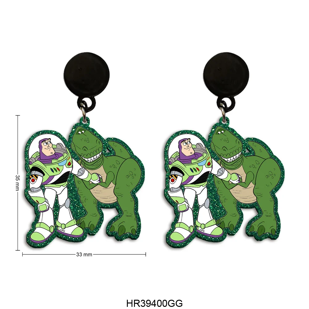 

Disney Chunky Glitter Acrylic Drop Earrings Toy Story Green Color For Women Children Party Holiday Jewelry Decoration