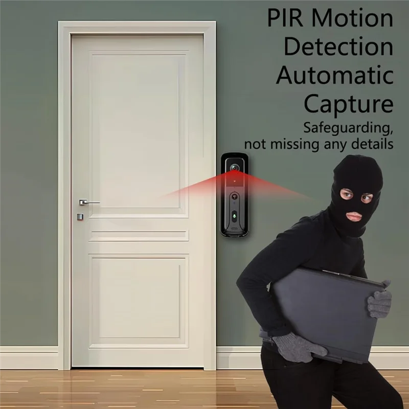 

【Купите это-нечно!】Беспроводная камера дверного звонка с экранным монитором, без подписки Дверной звонок с камерой и монитором обнаружения движения PIR