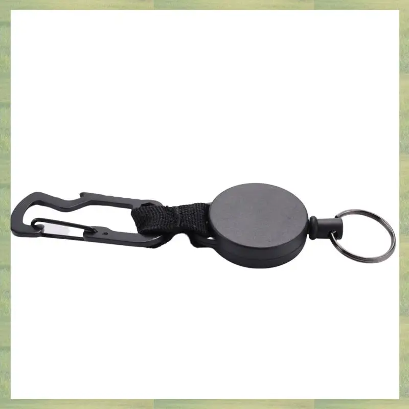 N15R-9 Pack Retractable Keychain - Heavy Duty Badge Holder Reel With Multitool Carabiner Clip,Key Ring With Steel Wire Cord