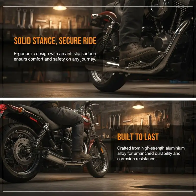 

Universal Motorcycle Foot Pegs Rear Set Aluminum Alloy Fit Most Models Anti Wear Sturdy for City and TouringHot