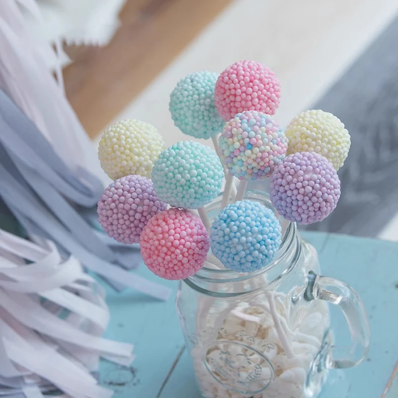 Simulación de bola de sésamo, piruleta, macarrón bonito, modelo de caramelo falso, aperitivos para niños, adornos de mesa de postre, decoración DIY para boda/pasanta de bebé