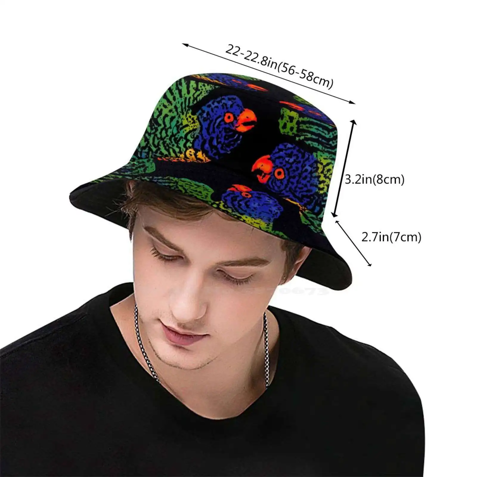 Pandemonium Sun Cap Fisherman Hat Bucket Hats Rainbow Lorikeets