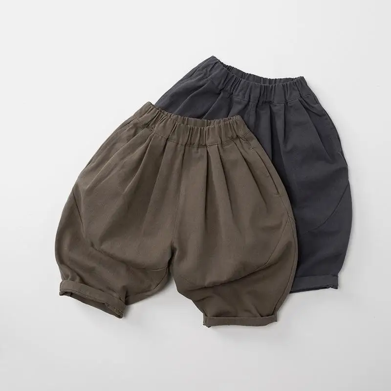 

2025 Autumn New Children Loose Trousers Solid Color Girls Cotton Harem Pants Boys Casual Pants Baby Clothes Kids Baggy Pants