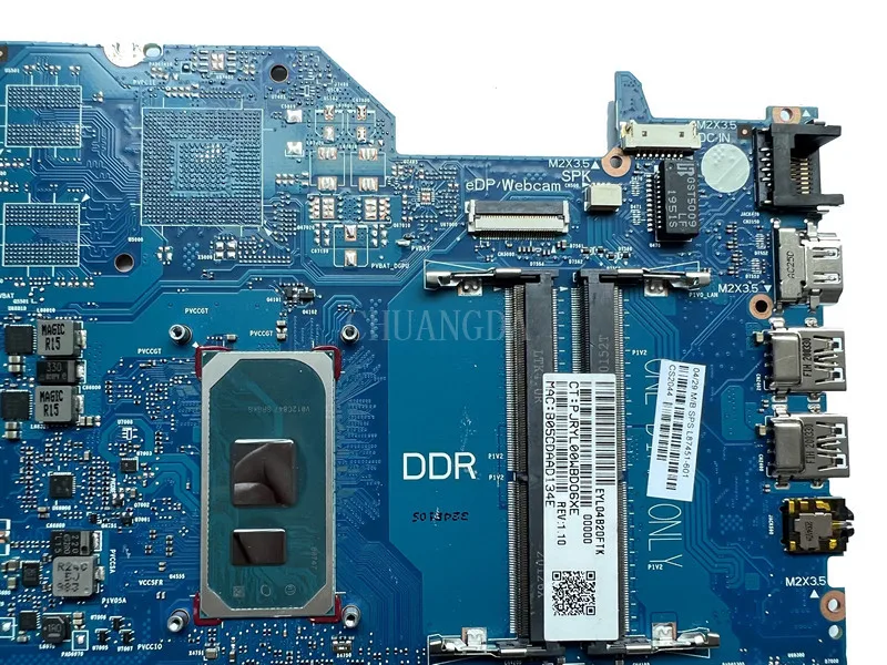 6050A3168901 For HP 17-BY Laptop Motherboard i3 i5 i7 10th Gen MX330 2G L87450-601 L87451-601 L87453-601 Notebook Mainboard