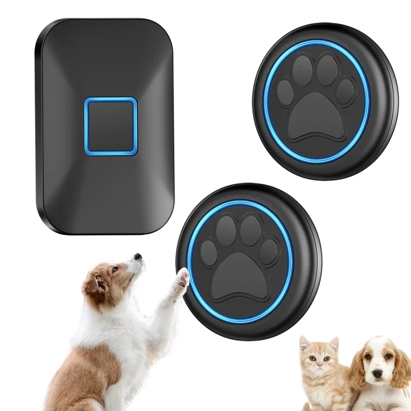 CACAZI Pet Wireless Doorbell Dog Bell for Training To Go Outside with Waterproof Touch Button 2 Buttons 1 Receiver EU US UK AU P