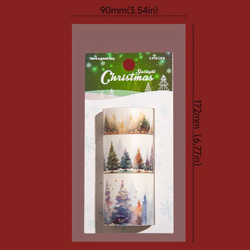 3 rollen creatieve Starlight Christmas Series tape sticker decoratieve collage zelfklevende mode DIY hand account decoratie tape