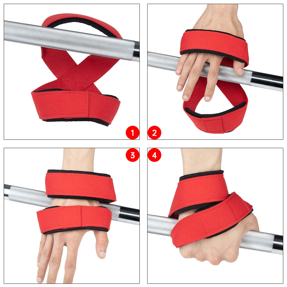 Gepolsterte Abbildung 8 Straps Heben Gewichtheben Handgelenk Riemen Power Heber Workout Pull-ups Horizontale Bar Gym Fitness