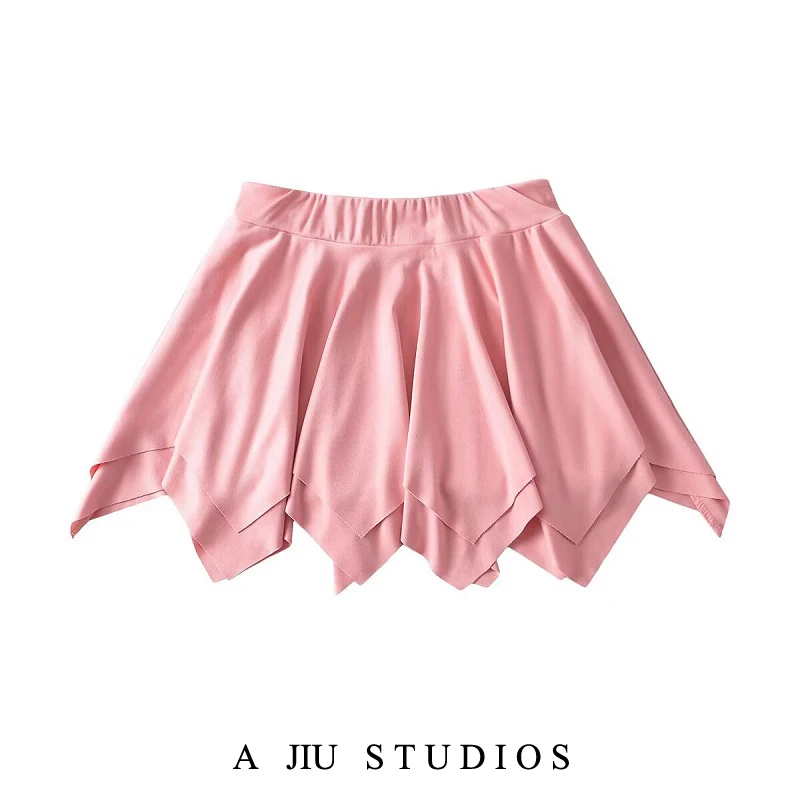 

Брюки с высокой талией, юбка для женщин, сексуальная уличная плиссированная однотонная юбка трапециевидной формы, антилегкая прогулочная юбка