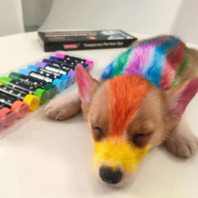 Pet Specific Hair Dye Stick Easy To Clean Disposable Non-toxic Bright Washable Colorful Dog Hair Dye Paste Animal Marker Crayon