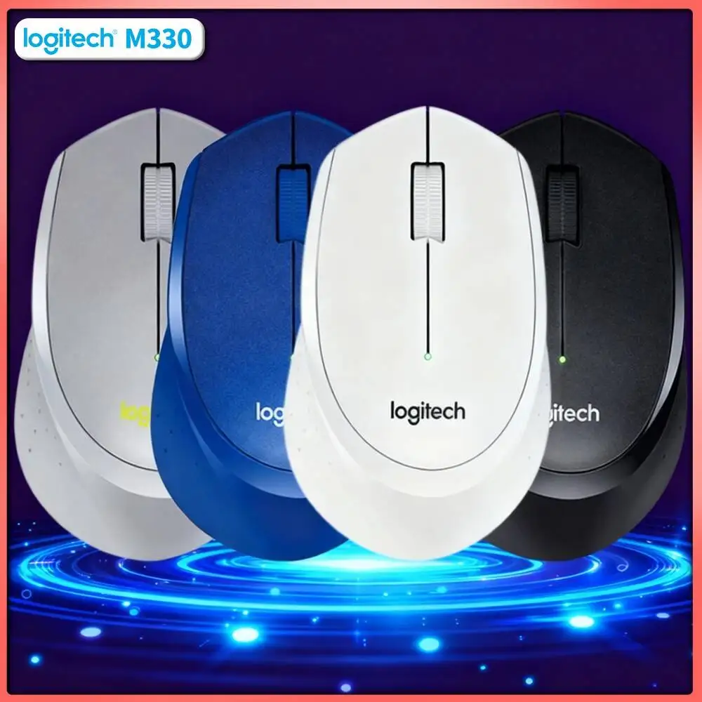 Logitech M330 Wireless Silent Mouse 2.4G Cordless Optical Tracking 10m Range Dust Proof for Windows Mac Linux Desktop Cart