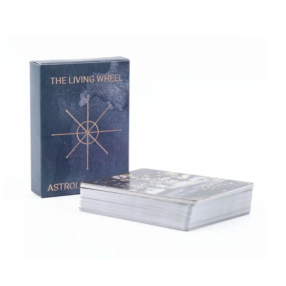 بطاقات علم التنجيم لعجلة المعيشة 55 بطاقة أوراكل لقول الحظ والعرافة مثالية لألعاب الطاولة 8.8*6.3 سم