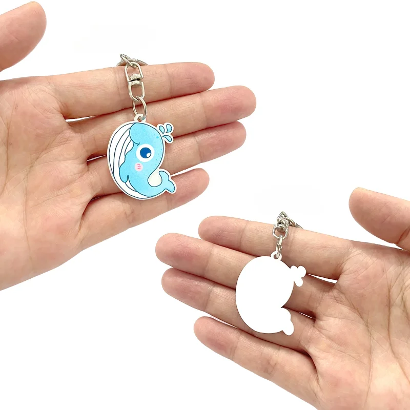 Marine Animal Keychain New Cartoon Acrylic Backpack  Pendant Decoration Birthday Gift for Boys and Girls Random Style 1pcs