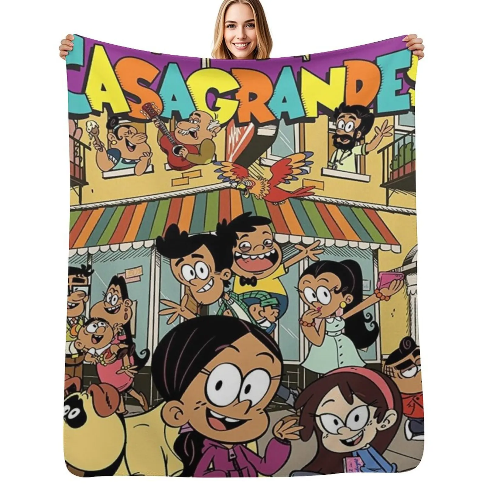 

The Casagrandes (2019) Throw Blanket Cute Plaid For Decorative Sofa Beach halloween Blankets