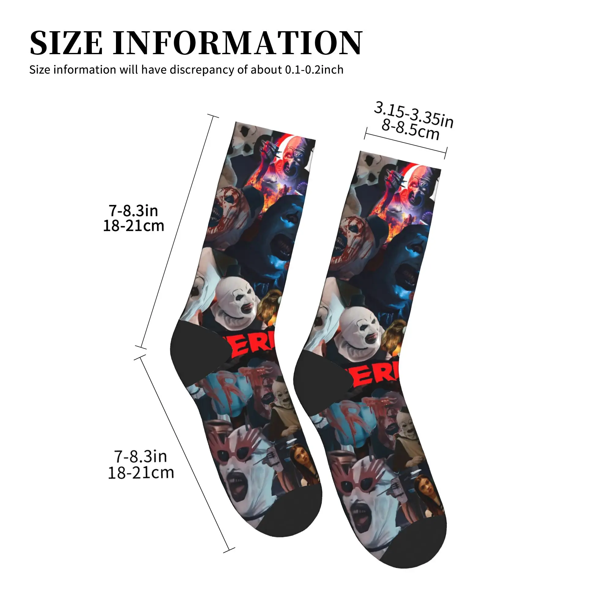 المرعب مهرج فيلم الرعب الجوارب المطبوعة جوارب عدم الانزلاق الرجال الجوارب جودة الشتاء Harajuku الجري جوارب رياضية