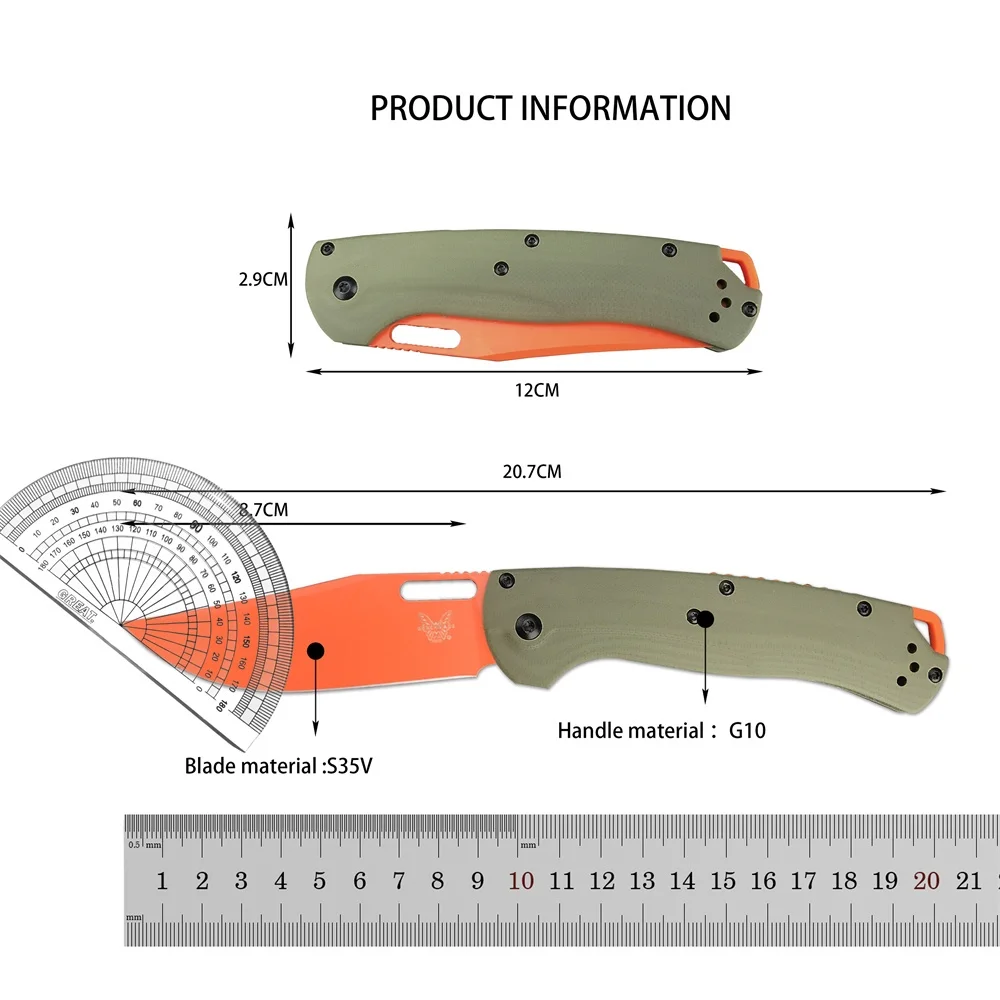 High Hardness BM 15535 Hunt Taggedout Carbon Fiber / G10 Handles Folding Knife CPM-154 Blade Outdoor Tactical EDC Pocket Tool