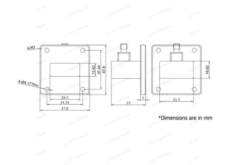 WR-112 to for SMA Female Right Angle Waveguide to Coax Adapters 6.57-9.99GHz UBR84 Flange Telecom Parts