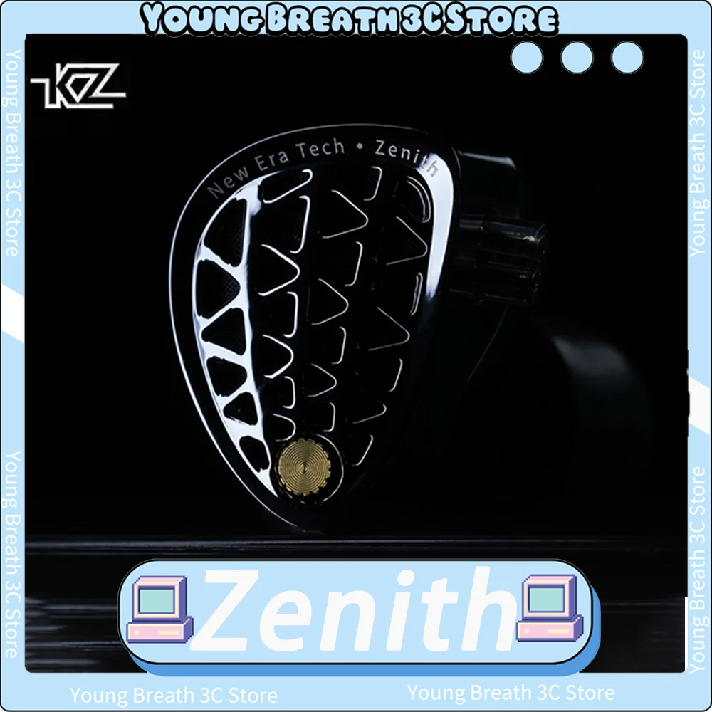 KZ Zenith Wired HIFI Earphone 128dB Dynamic Driver High Sensitivity Monitor Earbuds Customization In-Ear Earphone Game Accessory