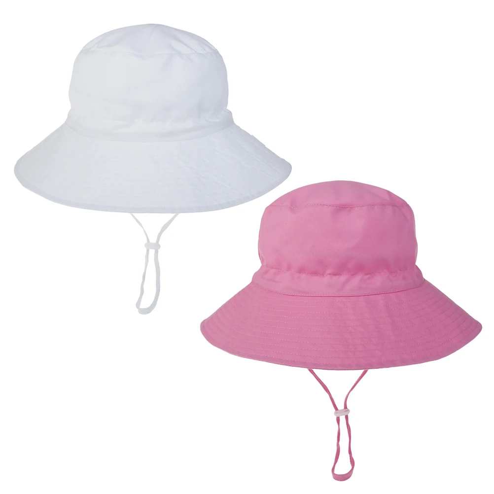 

Sun Hat Bucket Baby Fisherman Toddler Kids Protection Adjustable Strap Breathable Cotton Soft Friendly Skin No Pressure