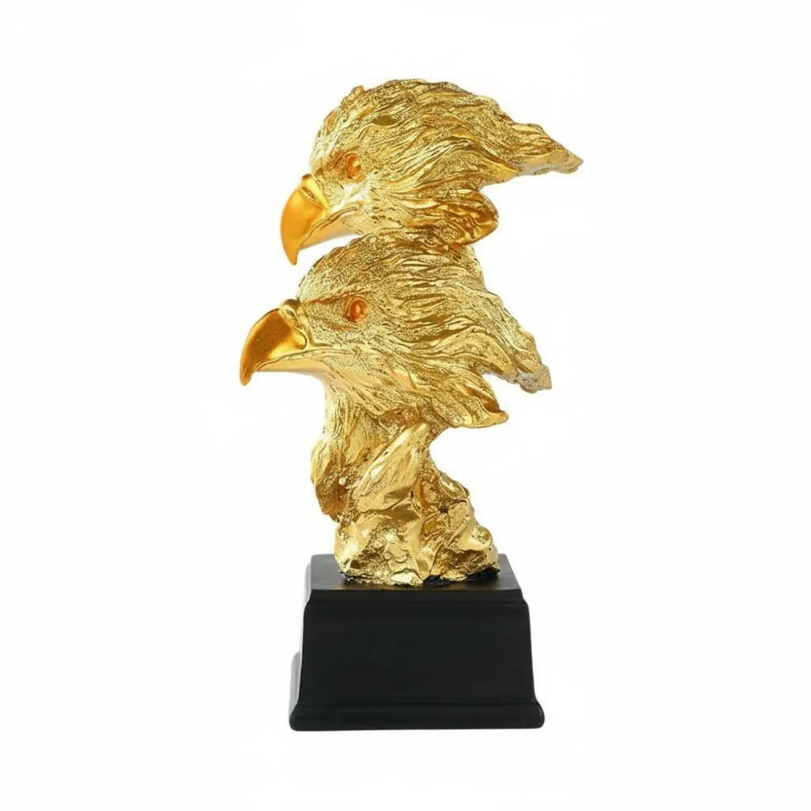 Shiny Gold Finish Resin Sculpture Abstract Decor for Bookshelf Office Interior Figure
