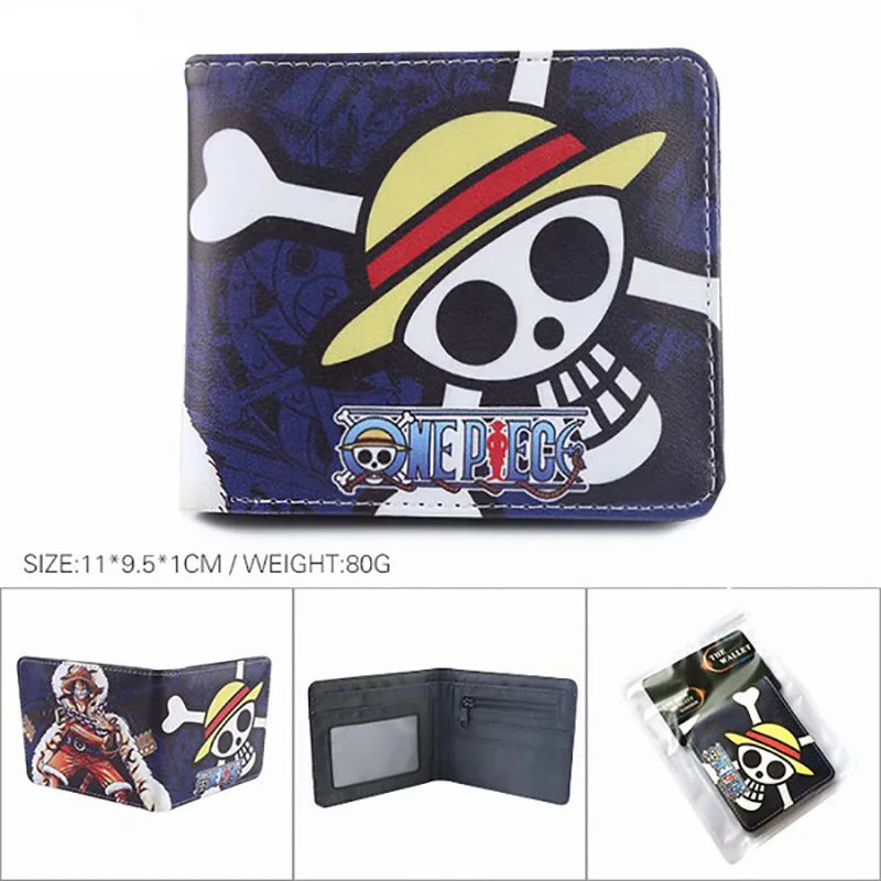 New One Piece Anime Figures Luffy Nami Zoro Short Leather Wallet Cute Student Card Bag Cartoons Cosplay Coin Purse Birthday Gift