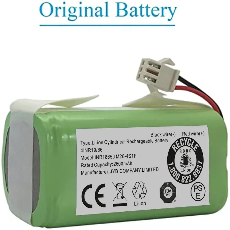14.4V 2600mAh Li-ion Replacement Battery Protection for Conga 990/1090,  Ecovacs Deebot N79/N79S/DN622, Eufy RoboVac 11/11S/30