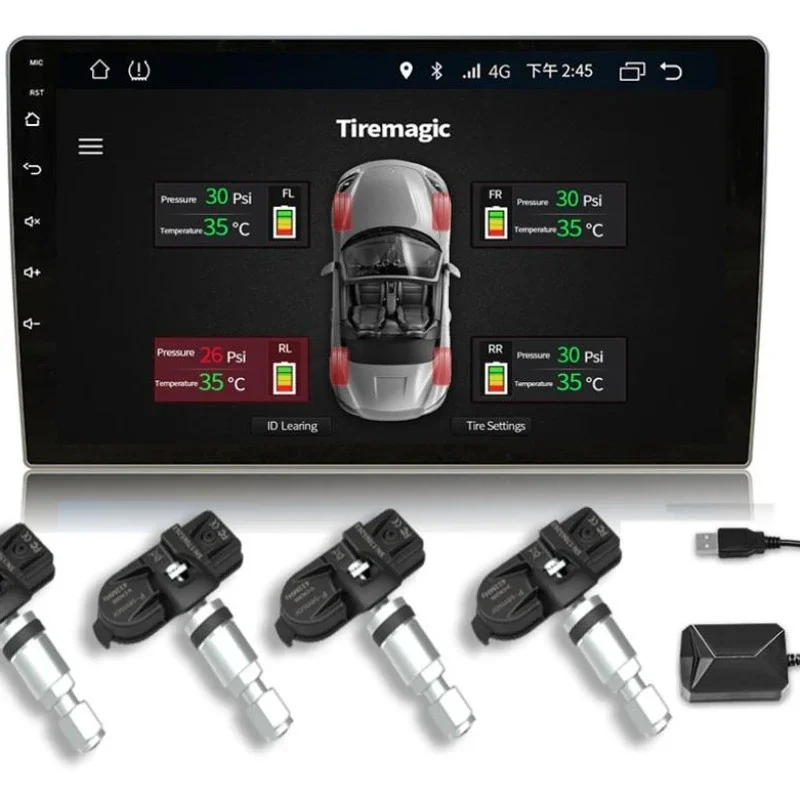 Car USB TPMS For Android With Internal Sensor Wireless Tire Pressure Monitoring System Tpms For Car DVD