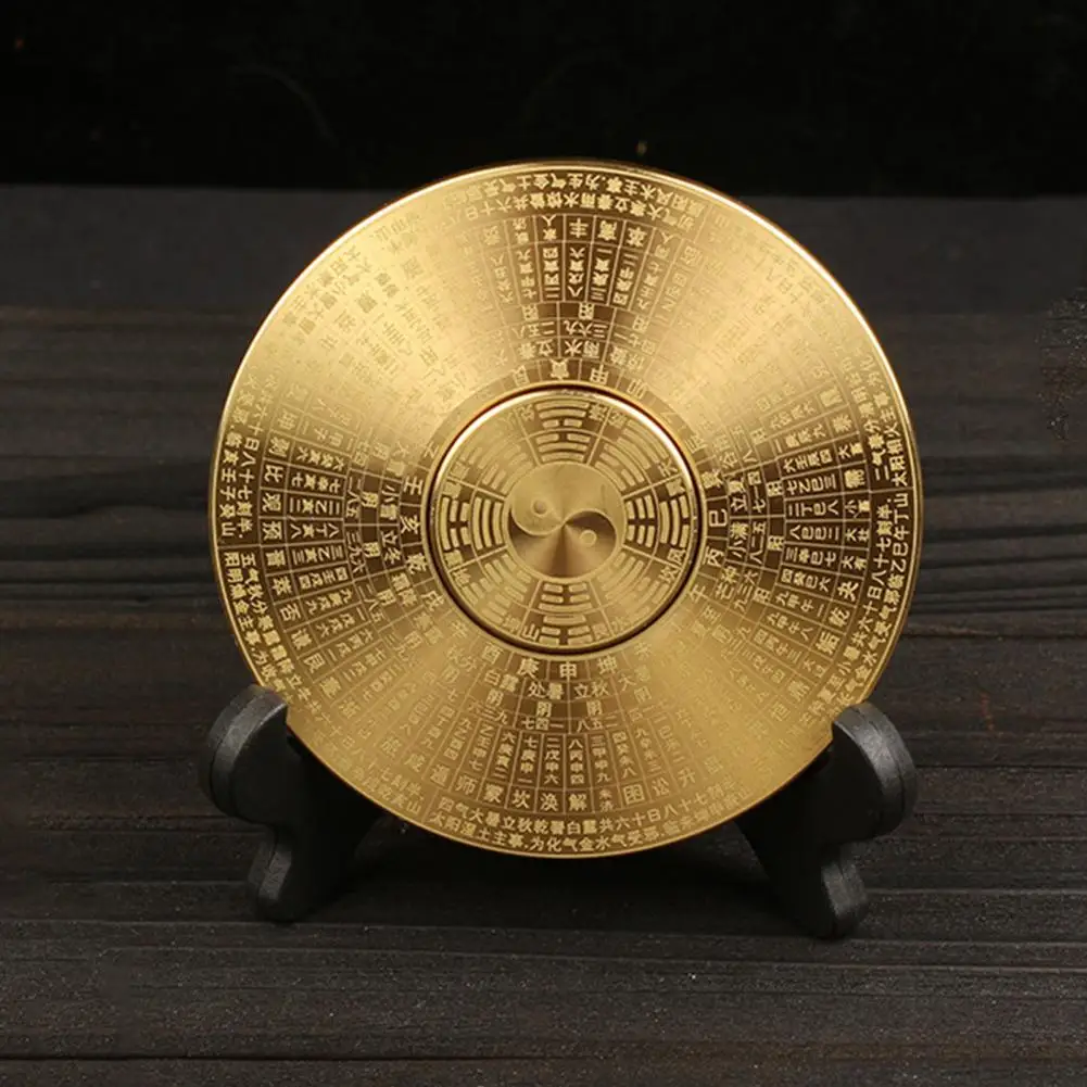 Rotatable Feng Shui Compass Rustproof Retro Style Chinese Tai Chi Bagua Brass Compass Desktop Decoration