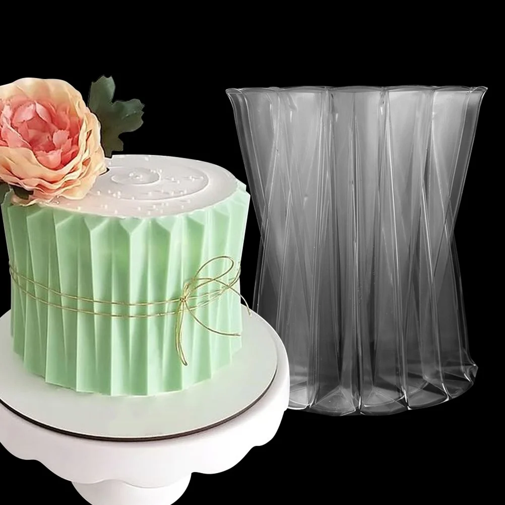 

Cake Edge Mold Transparent Collar Cupcake Impression Mats Origami Design Side Border Fondant Decor Decoration Irregular Baking