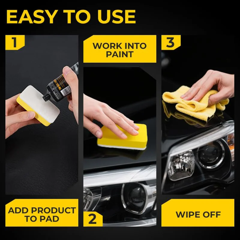 Car Scratch Remover Wax Universal Premium Polishing Compound for Deep Scratches, 4 fl oz (120 ML) with Sponge and Cloth view 5