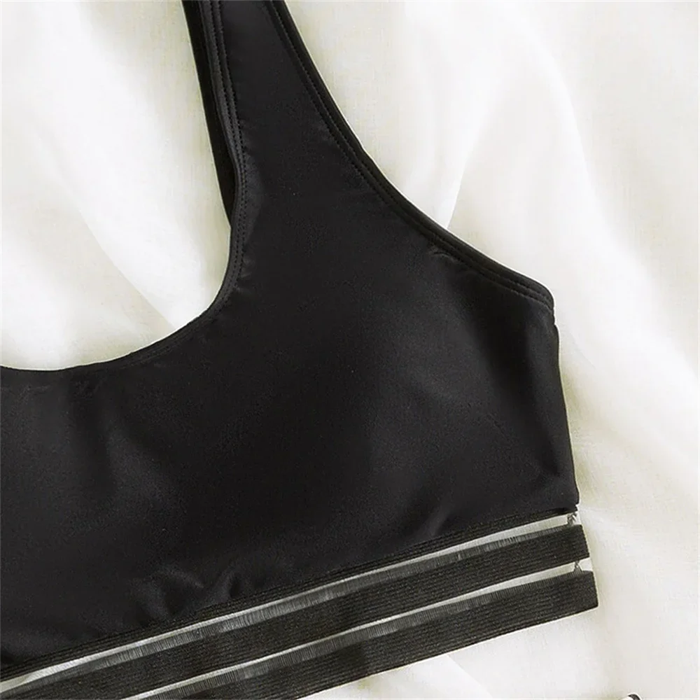 섹시한 레오파드 비키니 통 블랙 탑 수영복 하이 웨이스트 Tankini 휴가 수영복 여성 브라질 세트 비치 복장 수영복