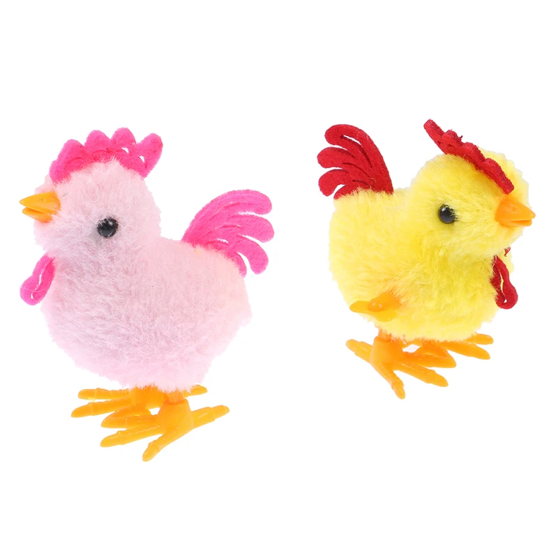 

1pc Plush Wind Up Chicken Kids Educational Toy Clockwork Jumping Walking Chicks Toys For Children Baby Gifts Random color