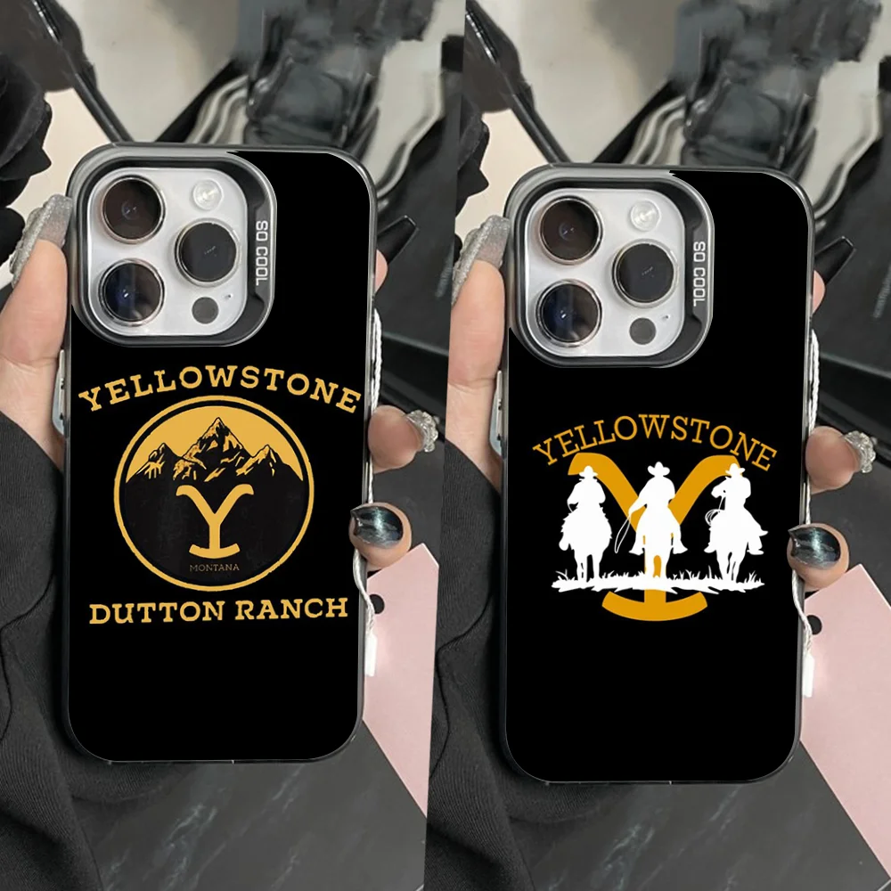

Y-Yellowstone TV Series Phone Case For iPhone 16,15,14,13,12,11,Pro,Max,Plus,Mini,XS,SE Anti Fall Black Matte Hard Bumper