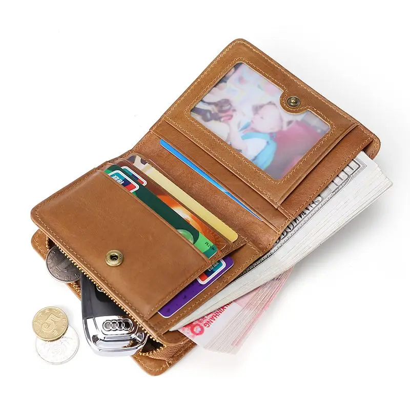high-end-leather-coin-purse-men's-slim-ort-sle-coin-wallet-top-layer-cowhide-multi-function-card-holder-id-two-in-one