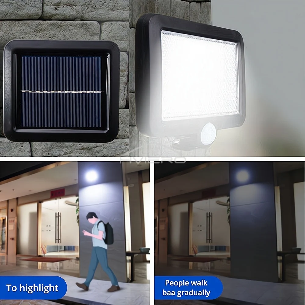 Solar Split Type 56LED Induction Garden Light Wall Lamp Bulb Corridor Outdoor Courtyard Hanging Small Street Lighting Rainproof