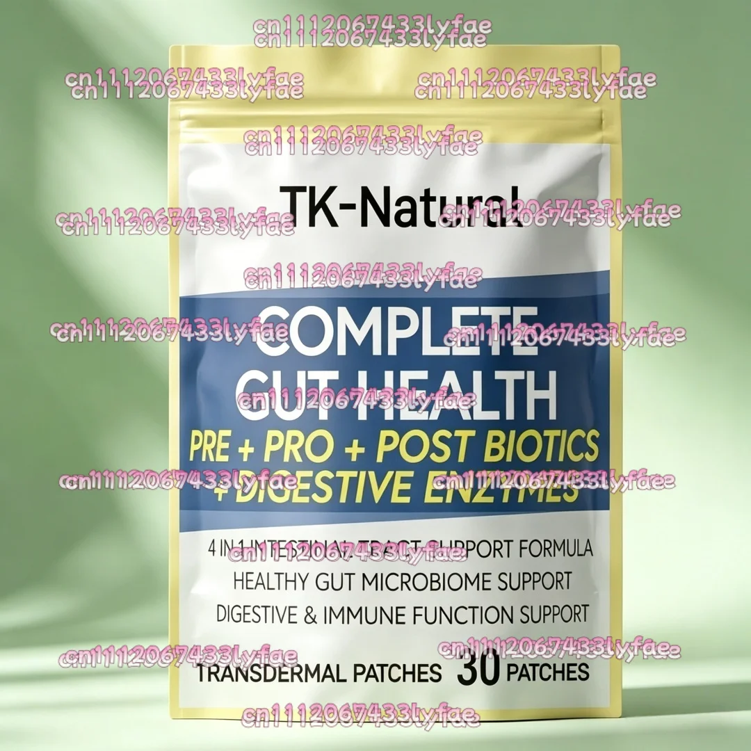 30 Patches 4-in-1 Gut Health Support Transdermal Patches Prebiotics + Probiotics + Postbiotics for Digestive Support & Bloating