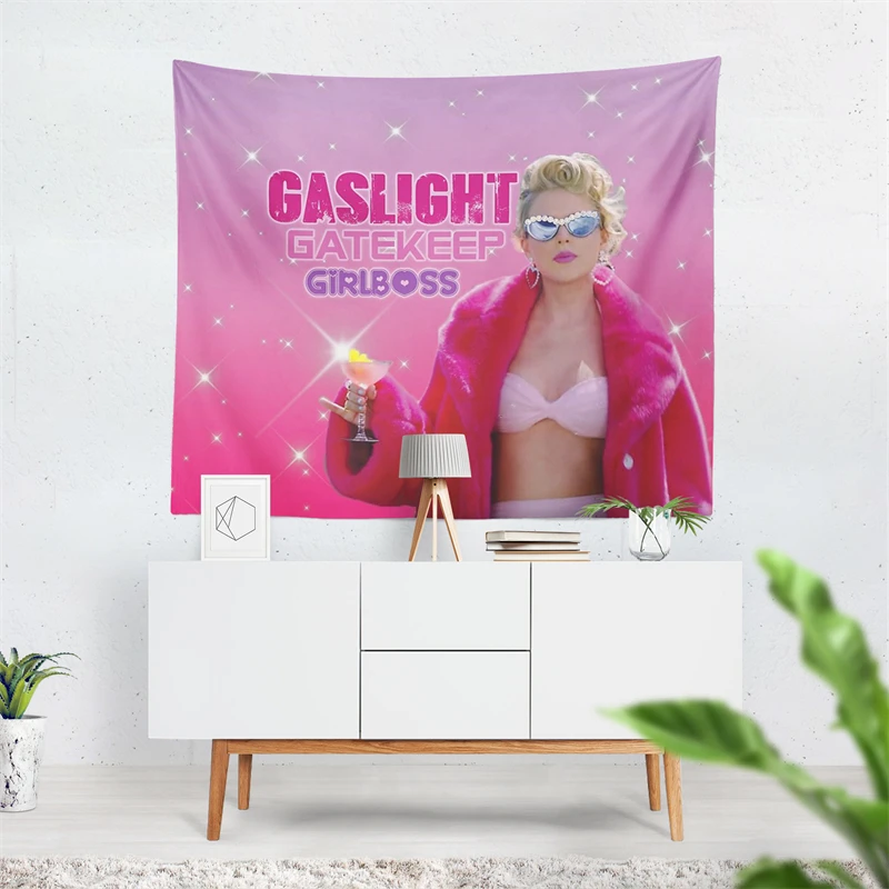 Aertemisi Gaslight Gatekeep Girlboss Taylor Funny Meme Tapestry Wall Hanging Art for Bedroom Living Room Decor Party Backdrop - Image 4