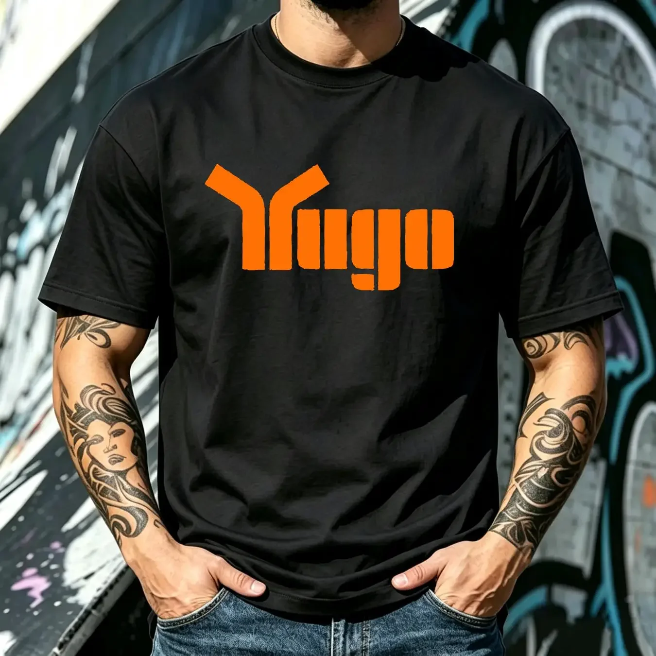 washed T Shirt Yugo Cool Retro 1980'S Car Logo Super Soft Cotto Handbags Portable Shopping Bag Large Capacity vintage Washed