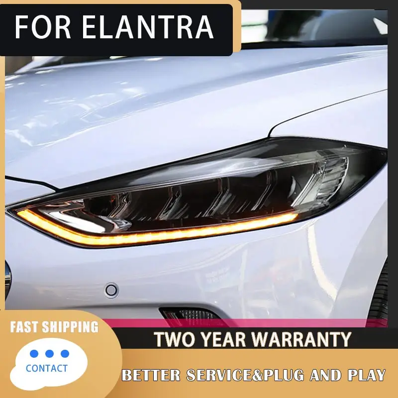 

Car Front Headlight For Elantra 2011-2016 Korea Fiesta LED HeadLamp Styling Dynamic Turn Signal Lens Automotive Accessories