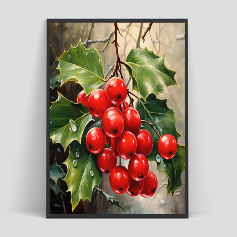 

Canvas Painting Winter Christmas Presents Gingerbread House Elk Snowman Santa Claus Poster Wall Art Pictures Home Wall Decor