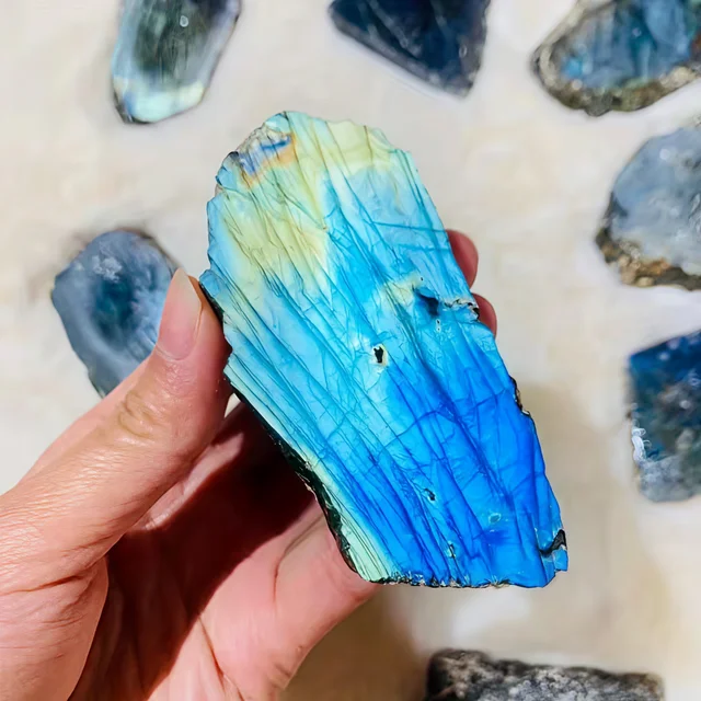 Labradorite Slab Crystals, Labradorite Slice, Moonstone, Luminous Stone, Crystal Natural Interior Decorationor Stone Carving 4