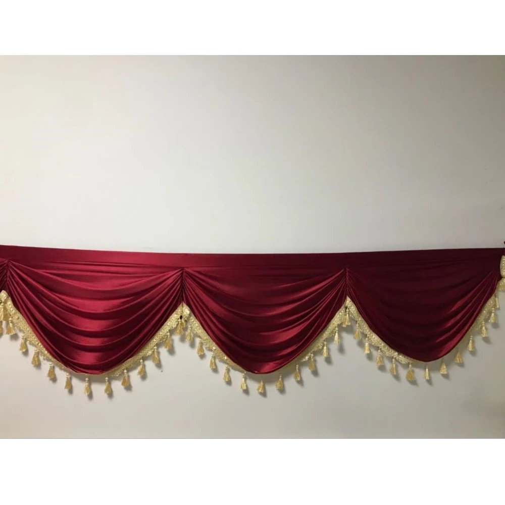 

Burgudy Church Curtain Backdrop Drape Swag With Tassel Decoration For Event Party Wedding Backdrop