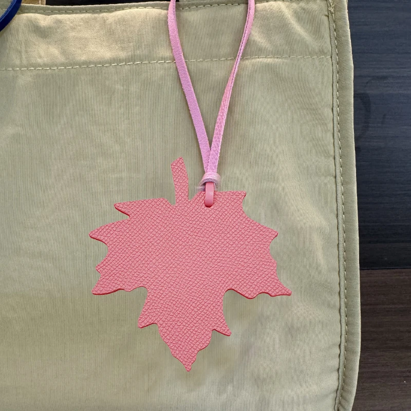 Maple Leaf PU Leather Keychain Charms For Jewelry Making Key Ring Backpack Pendant DIY Craft Accessories