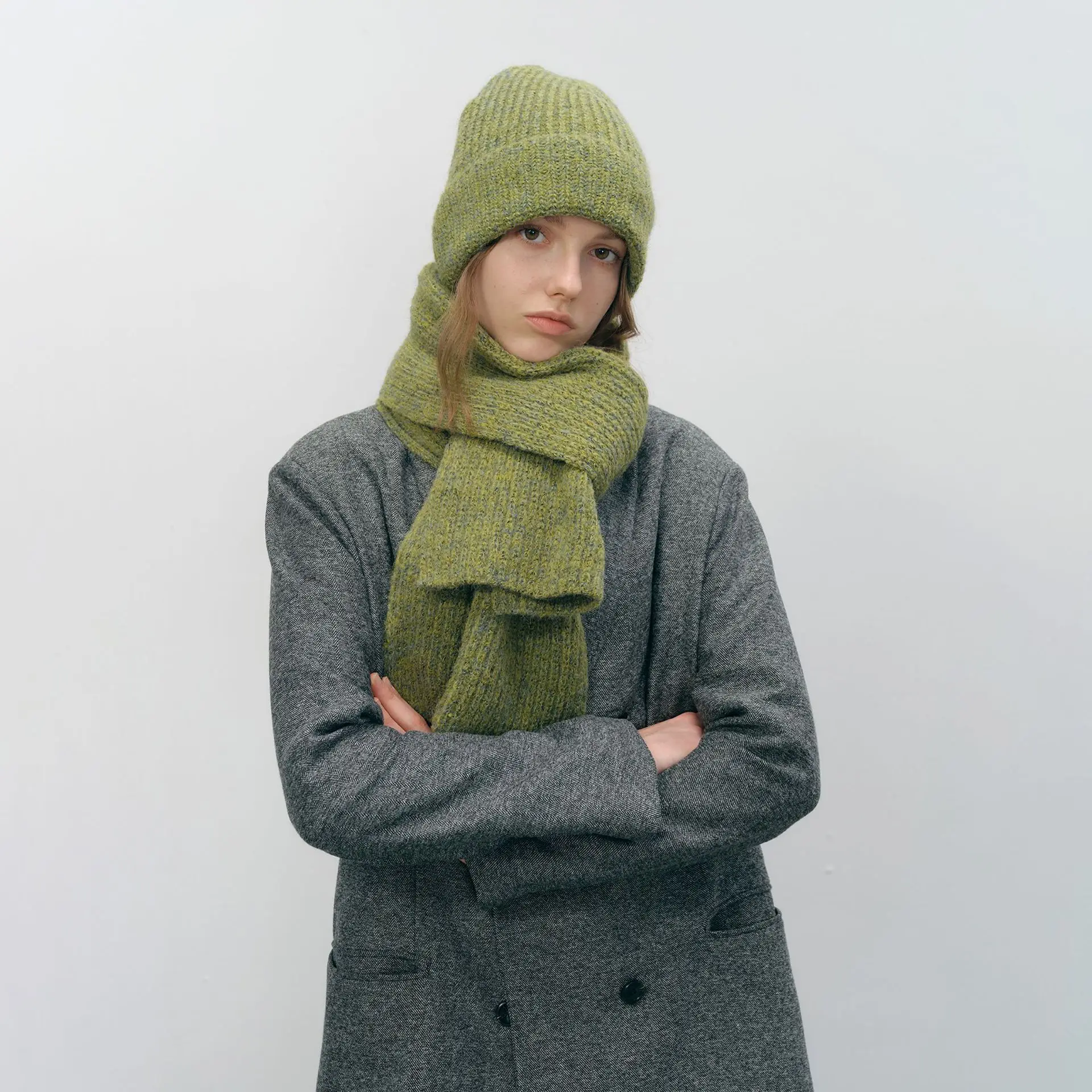 

2pcs/set Scarf Hat for Women Winter Scarf Beanie Fashion Wool Heavy Warm Outdoor Scarf Hat Ball Cap Couple Set E2227