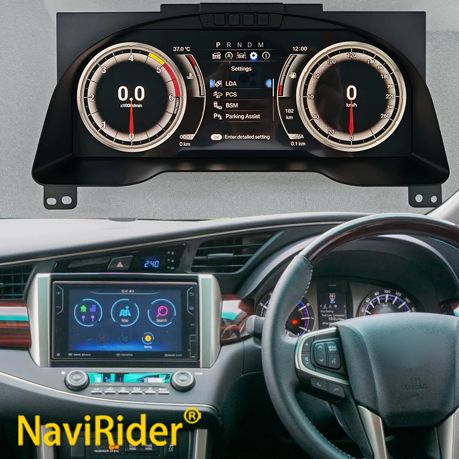 

Цифровая приборная панель Y Digital Cluster для Toyota Innova 2016-2022: виртуальный кокпит, спидометр, дисплей приборной панели автомобиля, ЖК-экран