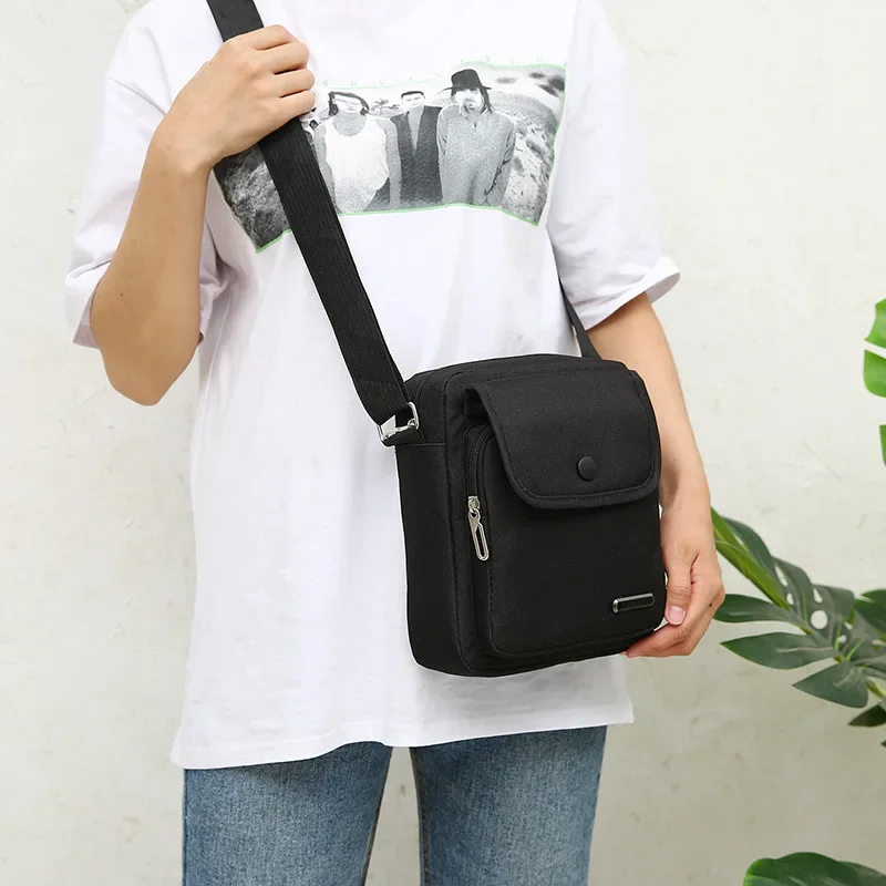 Vintage Canvas Men Crossbody Bags Multi-pockets Shoulder Bags Boy Messenger Bags Man Handbags for Travel