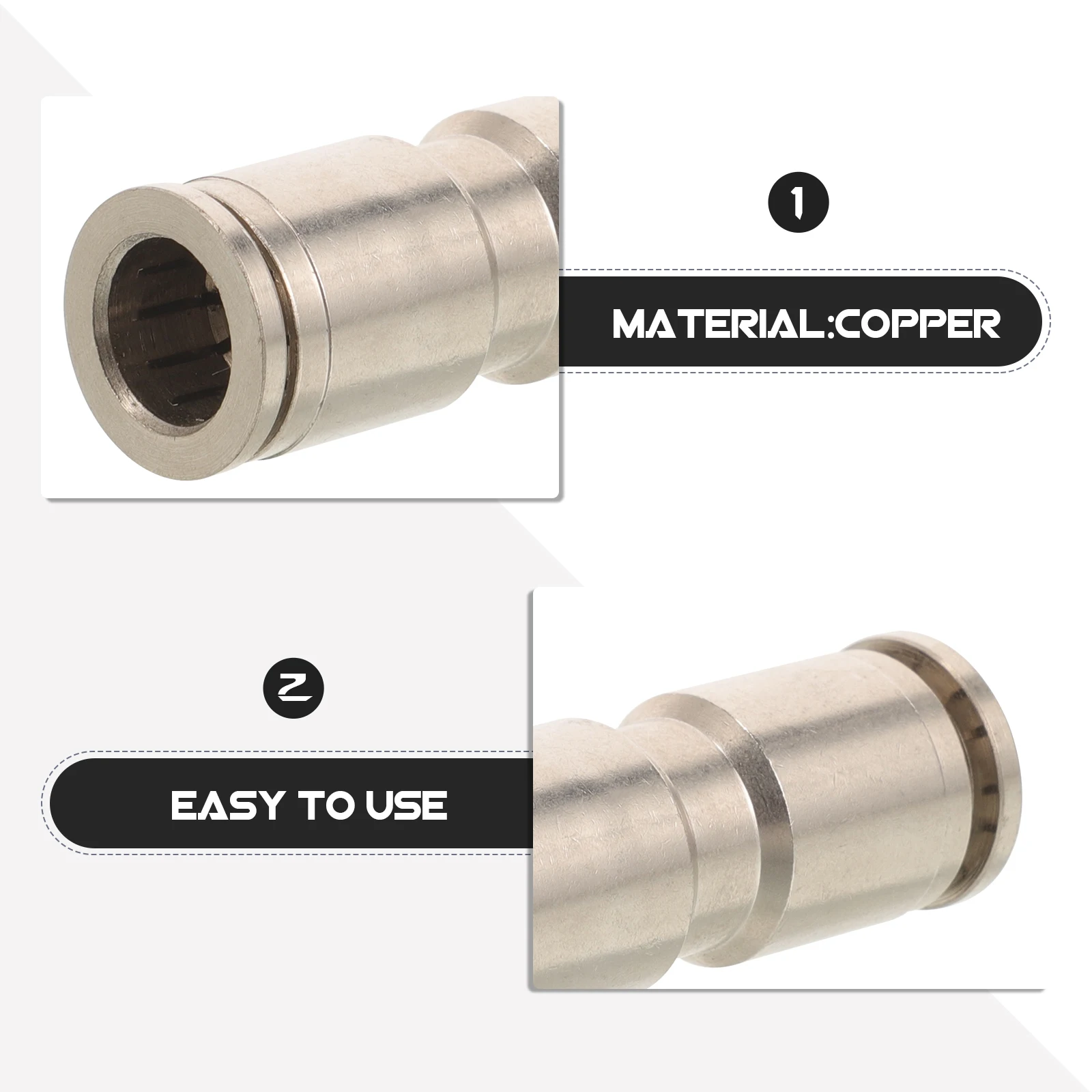 

5 Pcs Copper Nickel Plated Joints Quick Connect Fittings Hose Connectors Accessories Straight Pneumatic Coupling