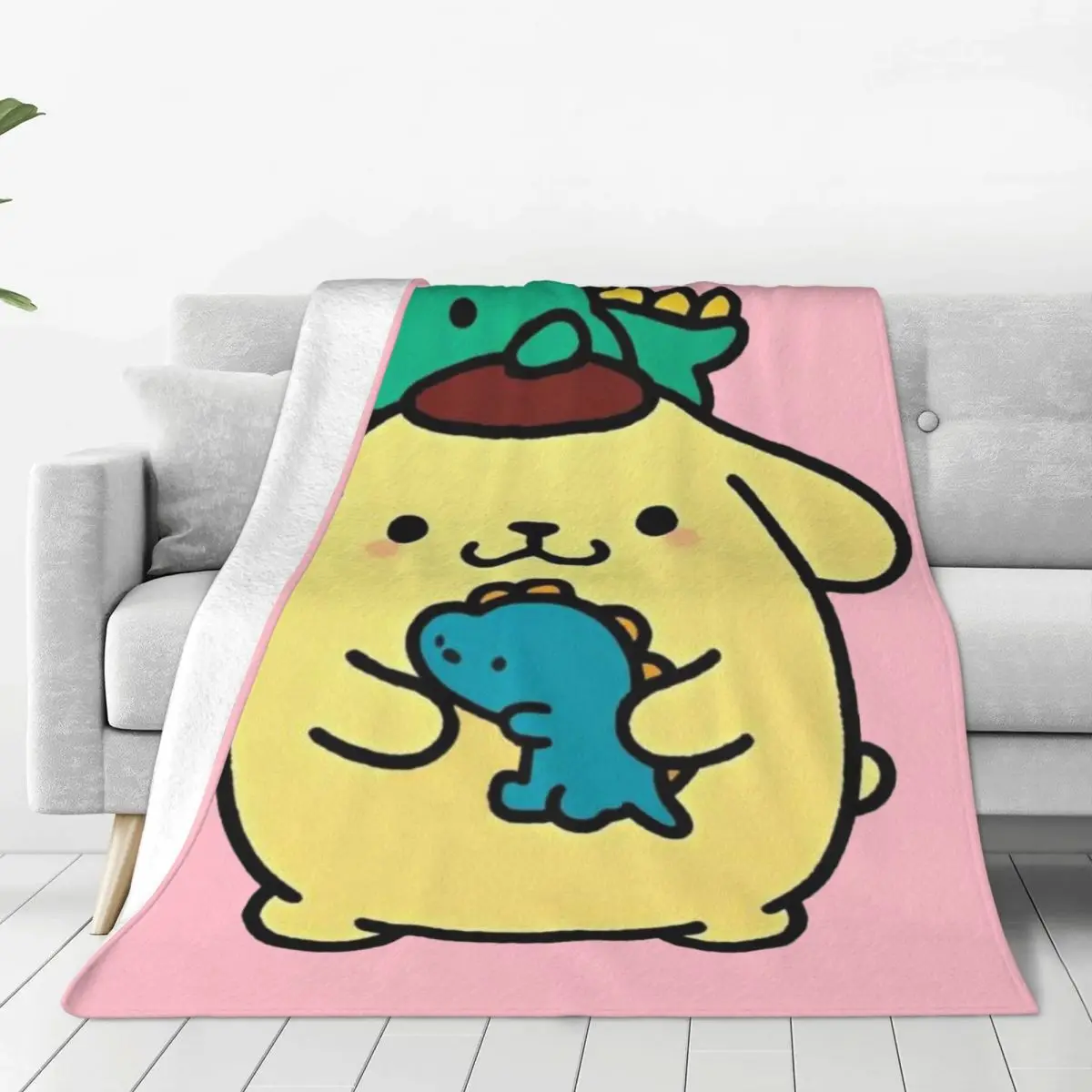 

Custom Ultra-Soft Fleece Pompompurin Cartoon Throw Blanket Warm Flannel Blankets for Bed Travel Sofa Quilt